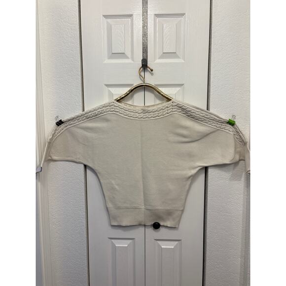 WHBM - White House Black Market - Ivory -Cable Knit Pattern Sweater Size Medium - Picture 2 of 5